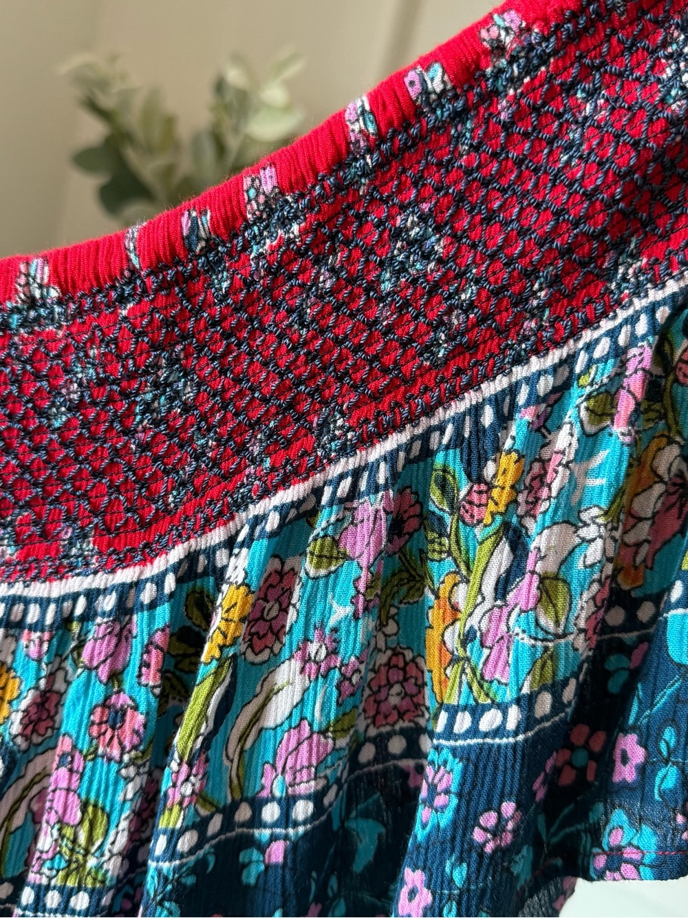 Patrons of Peace Floral Off-Shoulder Maxi Dress M - Picture 7 of 14